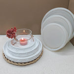 assiette étoile blanc silicone classique support osier bougie fleur corbeille