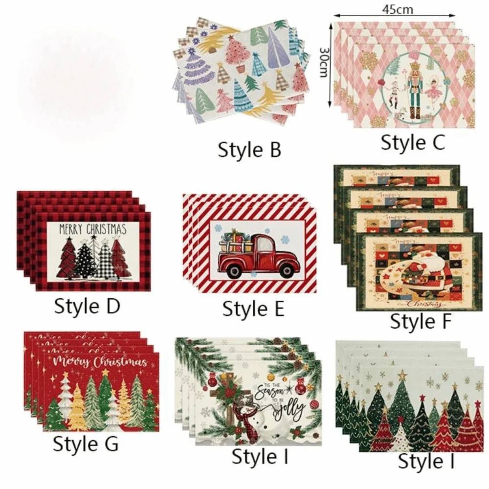serviettes table noël motif festif arbres cadeaux flocons géométriques couleurs vives pack pièces
