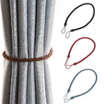 corde torsadée anneau rideau fixations tissu coton noir blanc gris rouge vert classique