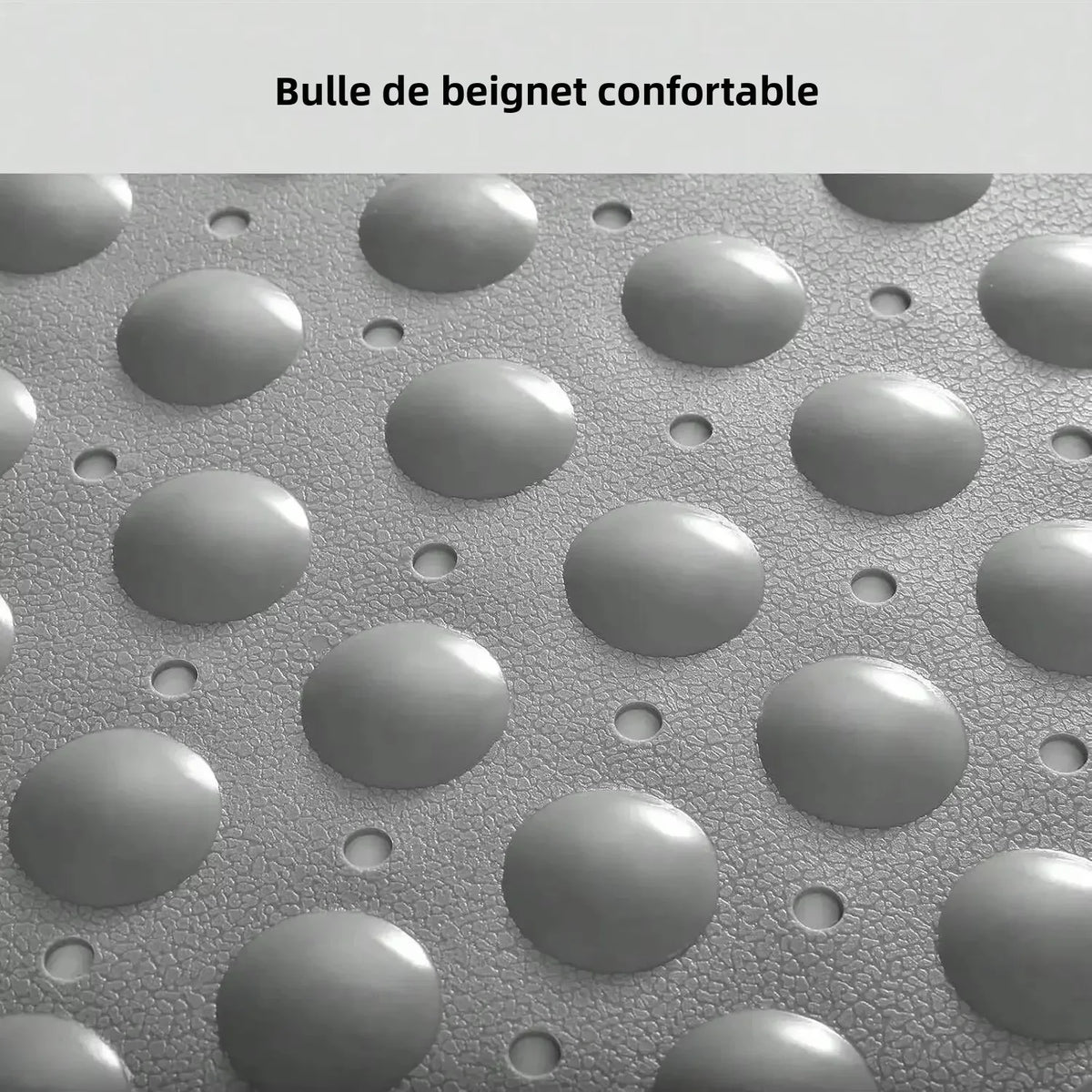 tapis bain moderne 54x54cm texturé ventouses drainage gris clair minimaliste respectueux environnement