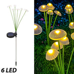 lampe solaire jardin forme champignon led extérieur décoration pelouse cour étanche blanc vert moderne