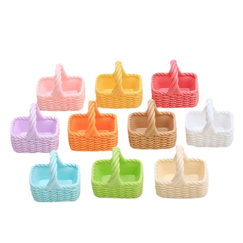 paniers tissés opaques rose jaune vert beige bleu orange classiques poignées scrapbooking artisanat