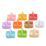 paniers tissés opaques rose jaune vert beige bleu orange classiques poignées scrapbooking artisanat