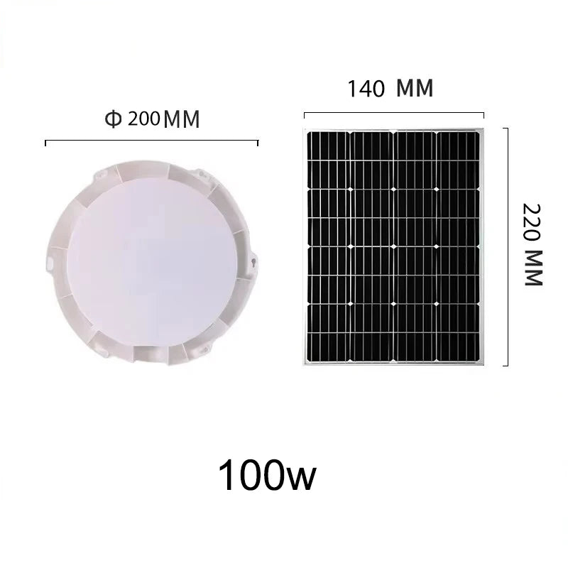 lampe solaire plafonnier moderne blanc grille ip67 100w 200w 300w 400w 500w 60w