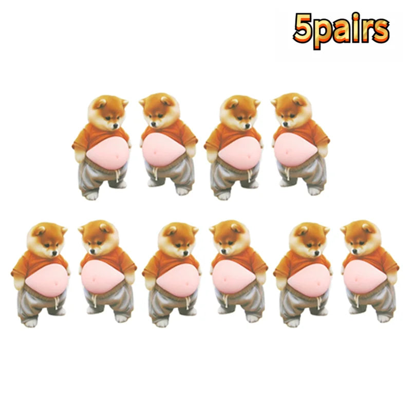 figurine chien peluche adhésive cartoon mignonne orange grise blanche décoration téléphone cadeau enfant festival