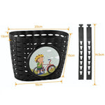 panier vélo enfant noir rose motifs cartoon clips moderne