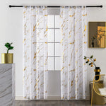 rideau blanc or marbre doré moderne translucide polyester chambre cuisinehôtel