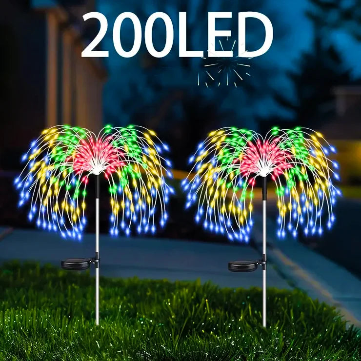 lampe solaire multicolore feux dartifice fleurs extérieure halloween noel moderne