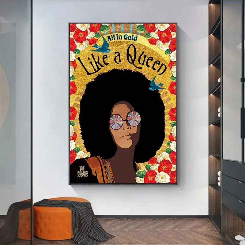 affiche vintage rock star musique nature morte toile abstraite pop art graphique 40x50 50x70