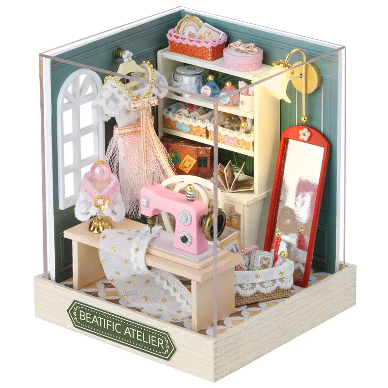 miniature magasin vintage bois artisanale diy bacs fruits légumes viandes sucreries pâtisseries
