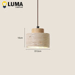 Suspension lumineuse pierre beige clair texture granulée moderne câble noir chambre salon