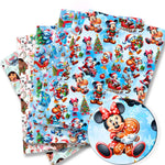 serviette table coton motif dessin animé personnages disney Noël textile maison enfant bleu