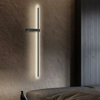 Applique murale LED noire longue design minimaliste