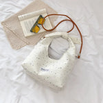 sac main femme rose clair étoiles dorées doux moderne casual tote toile