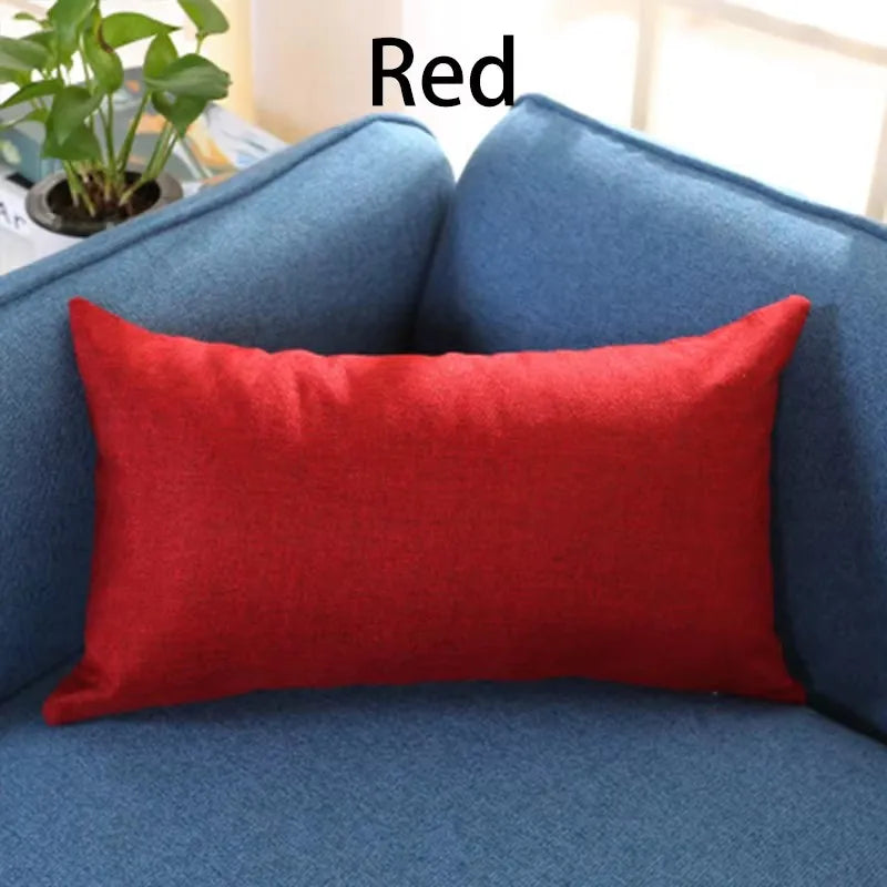 coussin décoratif rectangulaire rouge gris orange amovible lavable 30x50cm moderne fibre polyester