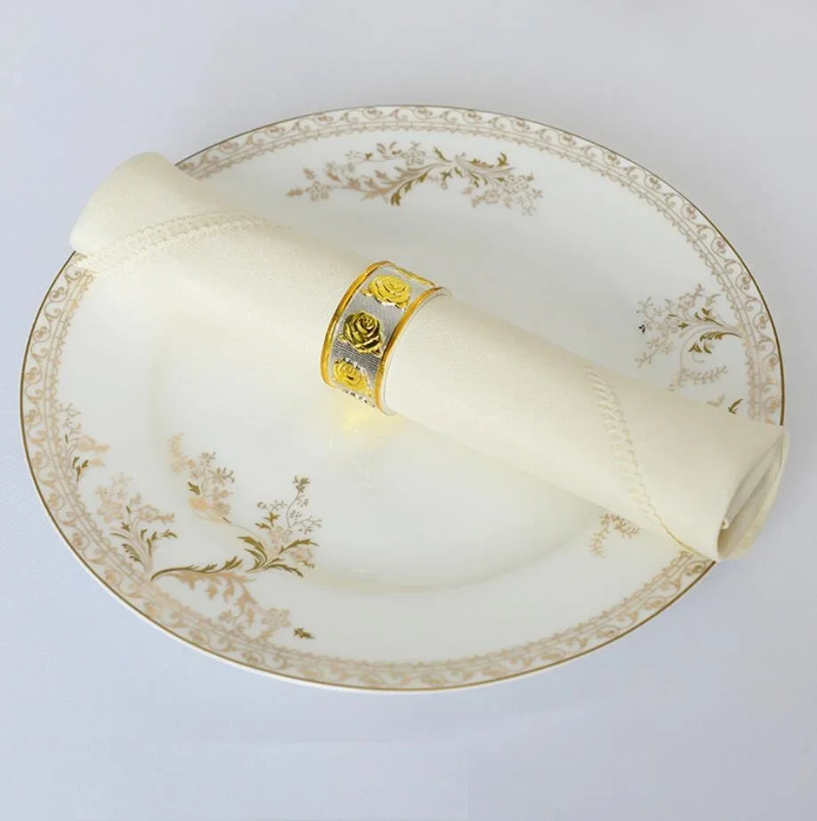 serviette table polyester unie bordure dentelle classique mariage décoration restaurant