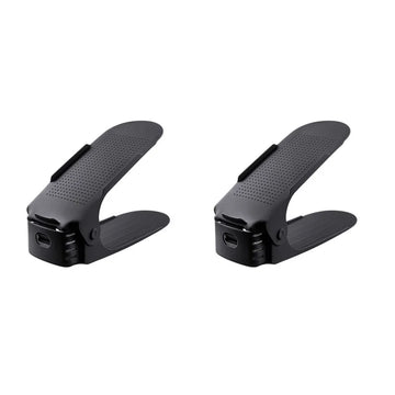 support chaussures noir moderne clips texture rugueuse rangement chaussures pliable organisateur double couche