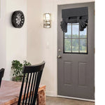 rideau porte double vitrage tissu polyester opaque decoratif bandeau fronce couleur gris foncé rouge