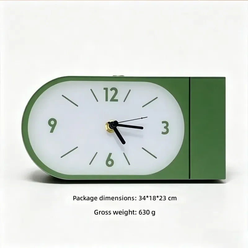 horloge murale moderne minimaliste vert orange noir cadran aiguilles simple salon decoration