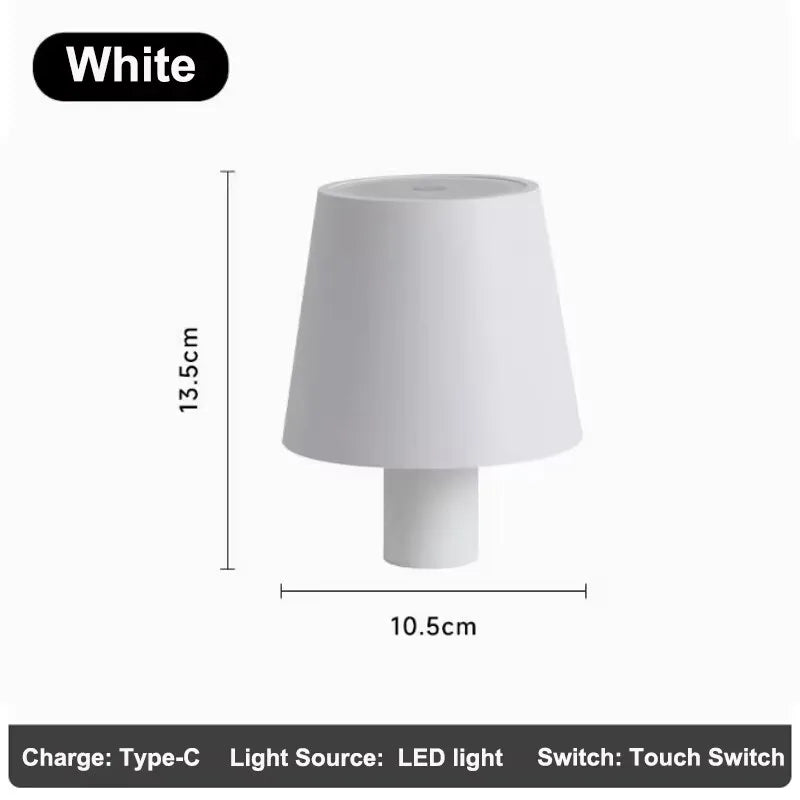 lampe table led rechargeable contemporaine base pierre abat jour noir tactileextérieur restaurant bar festival