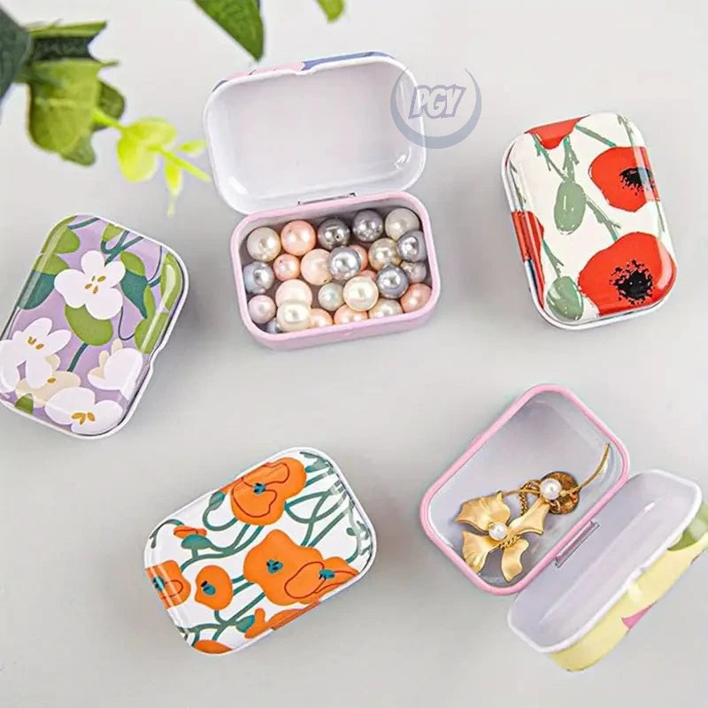 boîtes métal vintage fleur multicolores rangement bijoux emballage cadeau mariage respectueux environnement