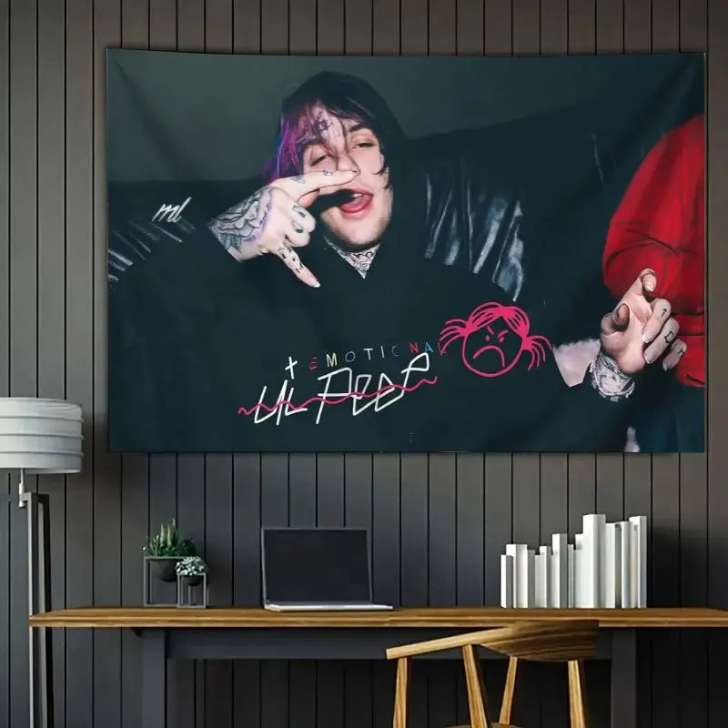tapisserie moderne lil peep noir rose chambre salon 39x59inch 47x71inch