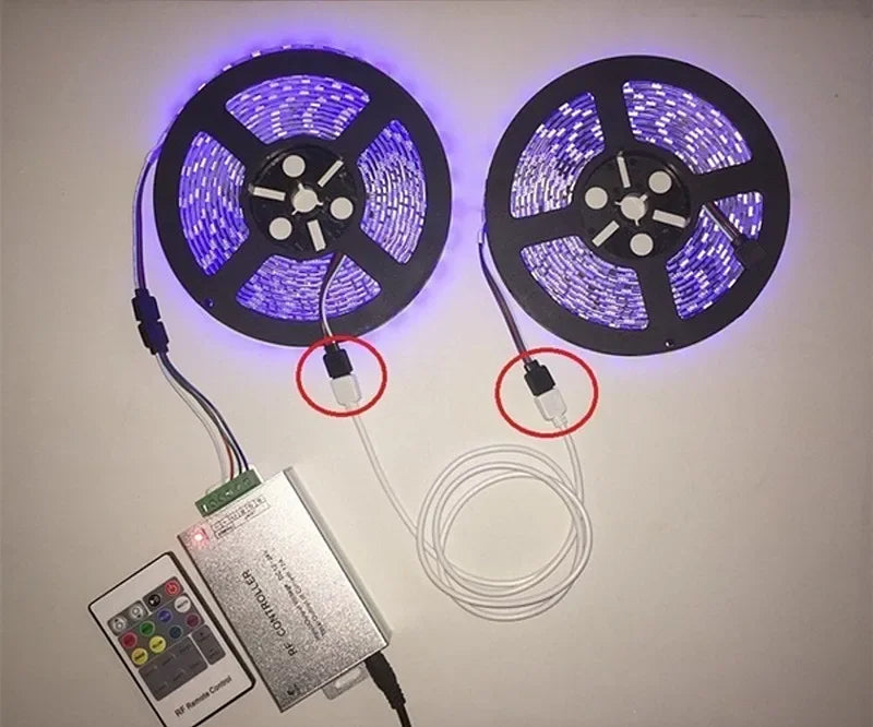 câble électrique extension broches 24v blanc noir 1m 2m 3m 5m adhésif led rgb