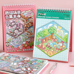 sticker animaux mignons scènes miniatures dessin animé spirale livre stickers enfants variés