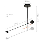 Suspension lumineuse moderne noire circulaire minimaliste fixation chambre salon