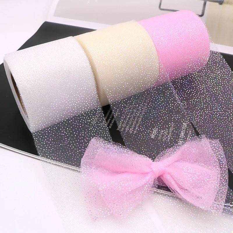 rubans tulle pailletés couleurs blanc rose beige vert bleu noir rouge semi opaques élégants