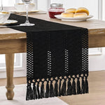 chemin table boho rustique franges motifs géométriques coton polyester décoration table manger fête