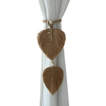rideau boho feuilles coeur tissage main blanches couleurs variées transparent artisanal