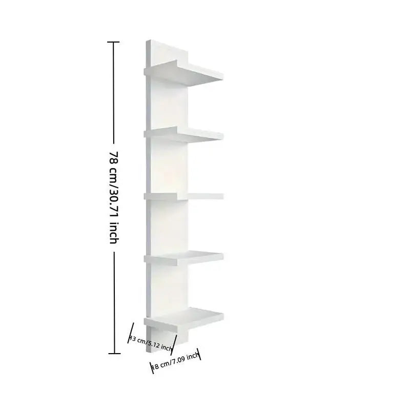 étagère murale moderne niveaux blanc texture bois fixations vis chambre salon