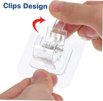 clips fixations tiges adhésifs transparents modernes sans perçage multiples usage cuisine salle bains