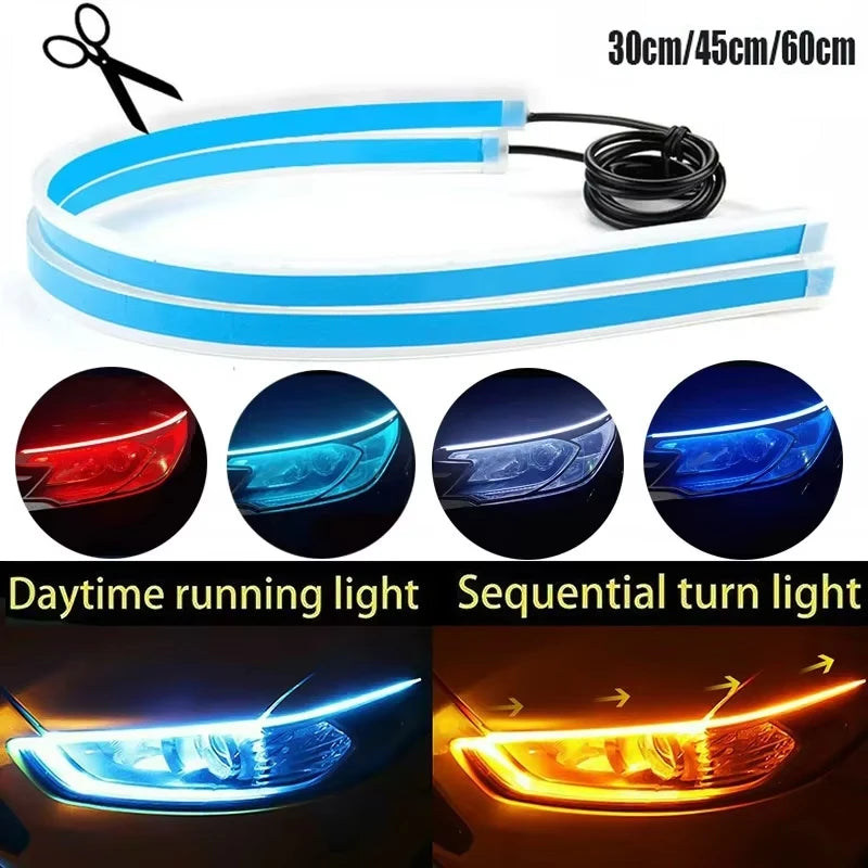 feux jour led bleu blanc rouge moderne adhésif 30cm 45cm 60cm connectée app bluetooth