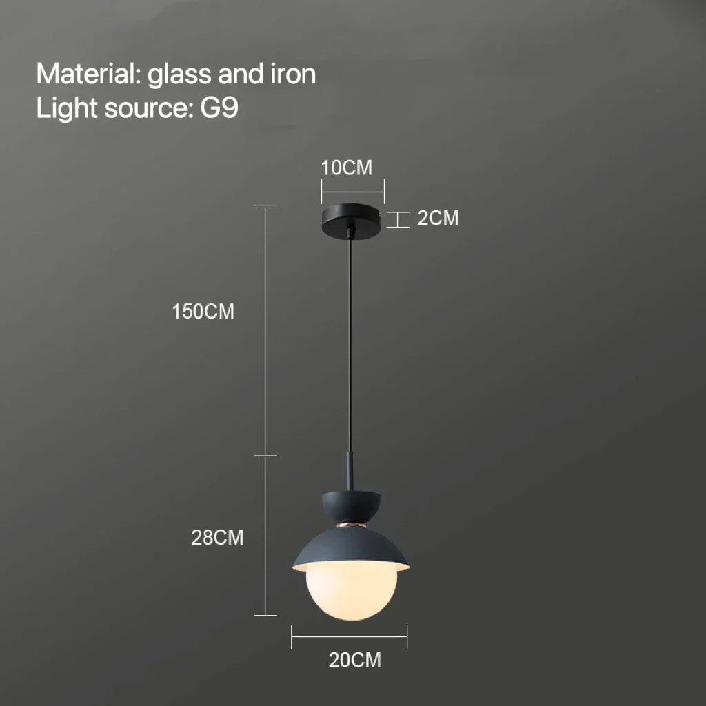 suspension lumineuse moderne pendentif câble bleu rose gris sphérique mat