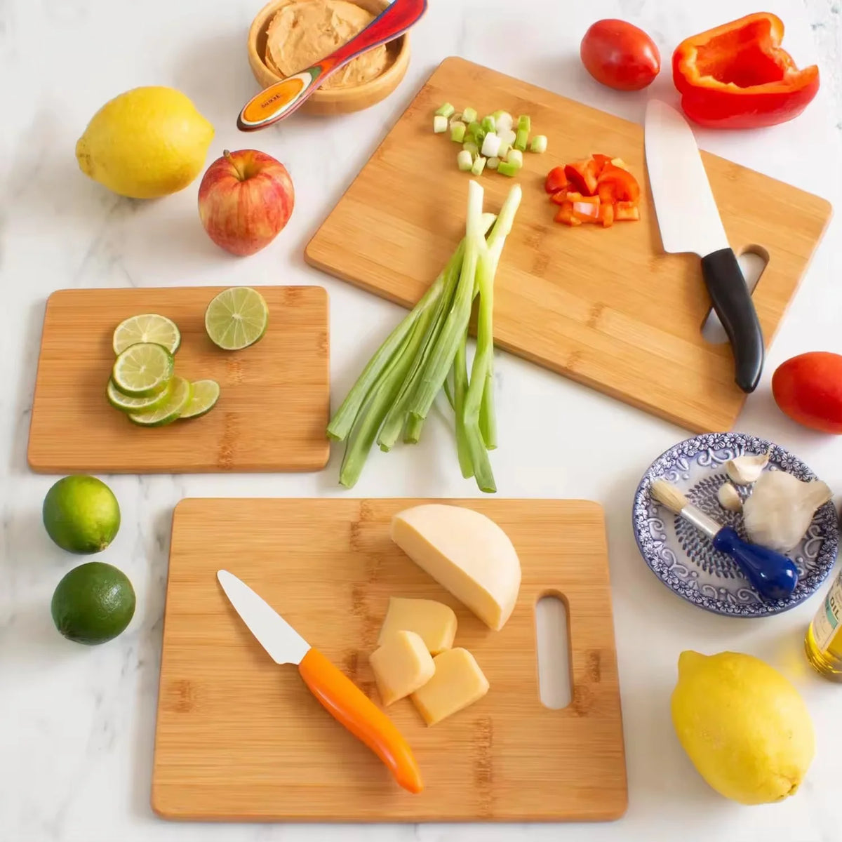 planche découper bois double face steak fruits légumes moderne cuisine