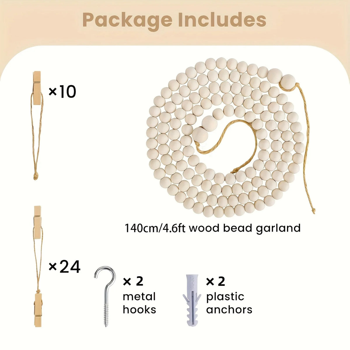 cadre mural photos bois boho rustique clips beige blanc simple geometric