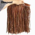 franges simili cuir noir boho chic métalliques décoration textile maisonFRINGEDECORATIVE