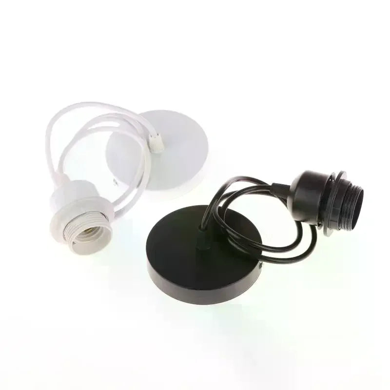 lampe suspendue moderne blanc noir adhésif câble socle rond métal variante 100cm 120cm 150cm