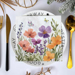 serviettes papier multicolore fleurs romantique mariage anniversaire décoration 20 pièces 13 pouces 33 cm