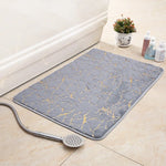 tapis bain sol antidérapant marbre doré duveté motifs veinés moderne