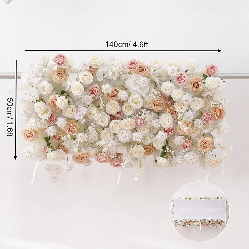 arche décorative mariage fleurs artificielles blanc rose clips chaînes extérieur classique événement anniversaire