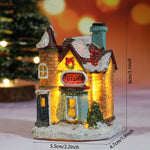 décorations noël maisons lumineuses multicolores motifs traditionnels résine vintage guirlandes lumineuses toits chaume fenêtres
