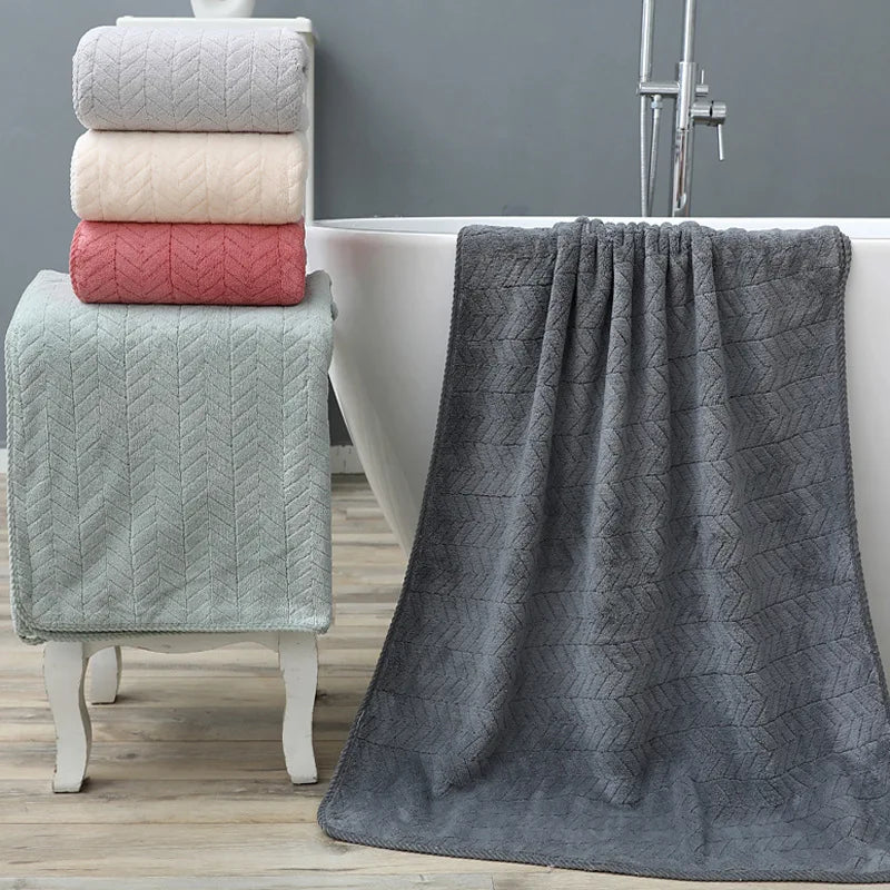 serviette bain absorption rapide séchage velours microfibre motif géométrique couleurs multiples moderne