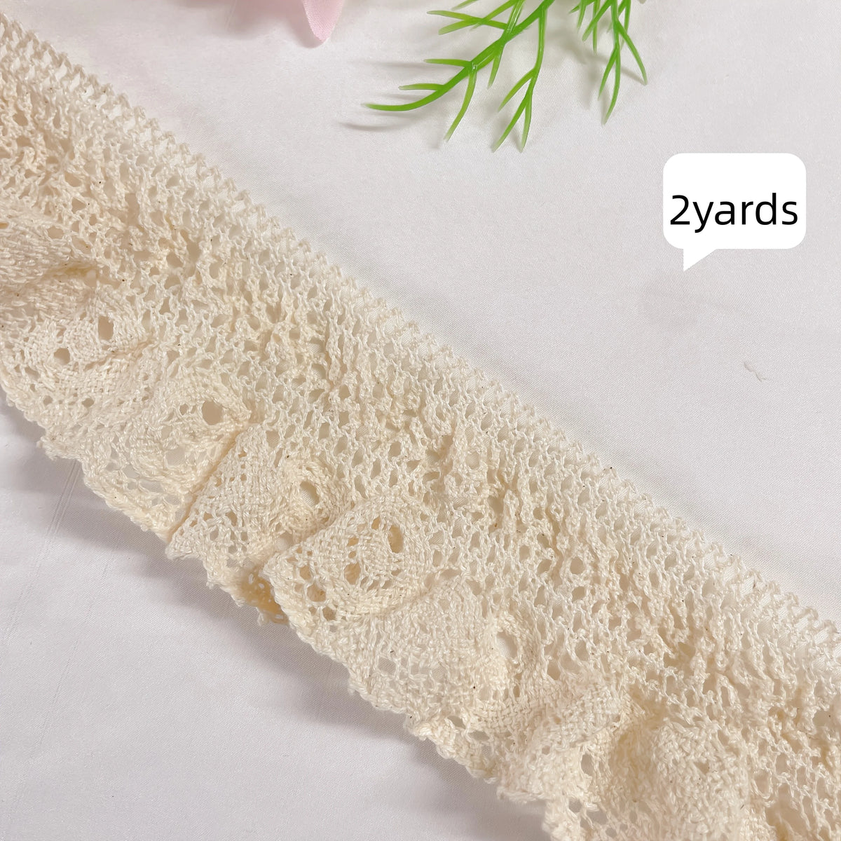 écharpe crème dentelle vintage yards polyester coton largeur 6.5cm decoration nuptiale projets couture opaque