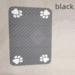 tapis absorbant animaux compagnie imperméable antidérapant gris blanc rayures empreintes pattes moderne clips