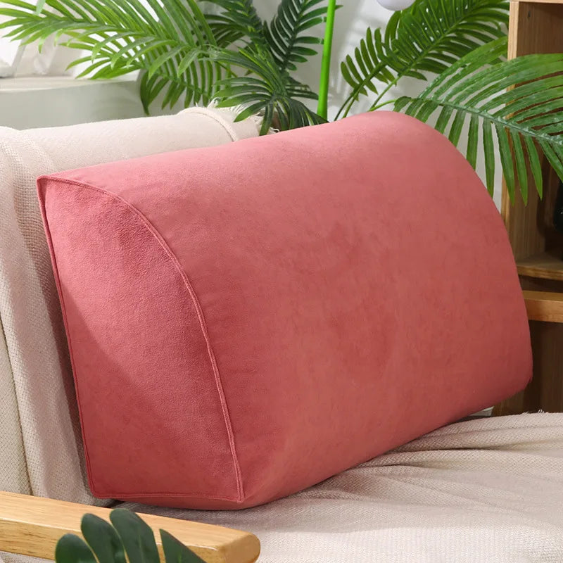 taies d'oreiller triangle solides velours doux moderne bleu marine rose gris vert beige fixés