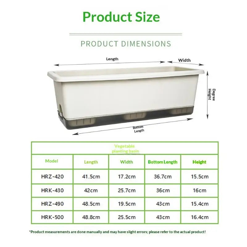 pot fleurs rectangulaire moderne vert blanc bleu drainage auto arrosant lisse pratique