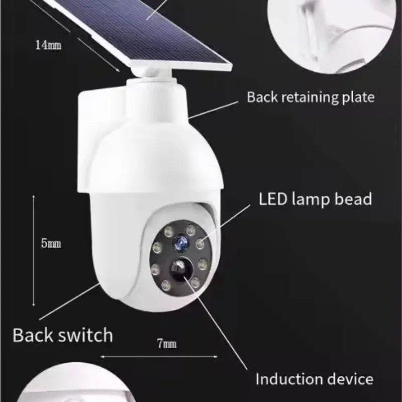 caméra solaire led blanc moderne fixation panneau solaire lampe interrupteur arrière dispositivo induction